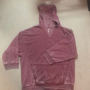 Free People cozy oversize fleece hoodie- sz medium